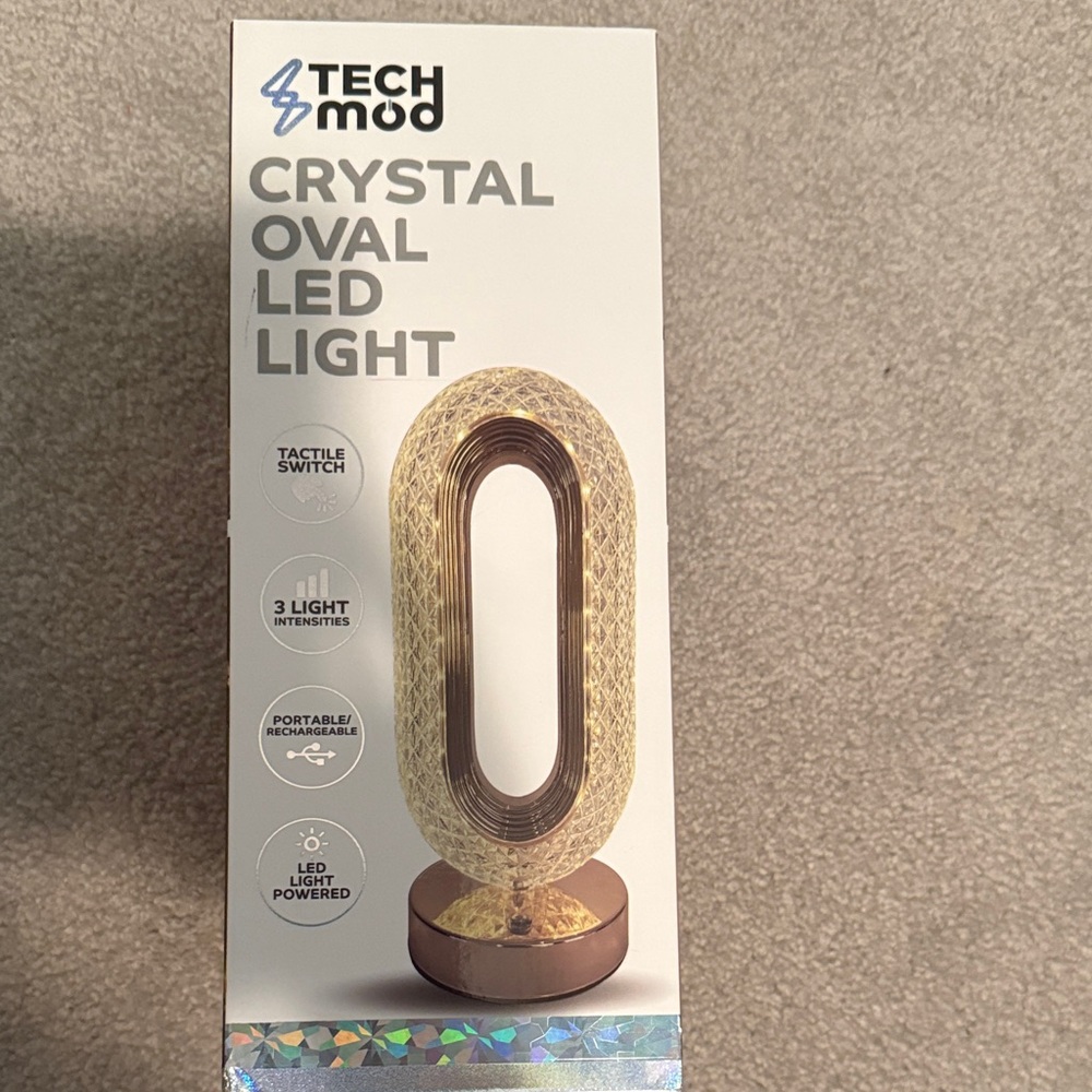 Crystal Oval LED Light - Gold